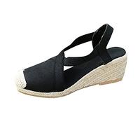 Espadrillas Donna Estive Sandali Bassi Basse Espadrillas con Tacco Basso Suola Interna Imbottita in Tessuto Elegante Chiusura con Fibbia alla Caviglia Sandalo Passeggio Sportivi Trekking