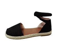 Espadrillas Donna Zeppa Scarpe Classiche con Punta Morbido Fibbia O Cinturini alla Caviglia Espadrillas Chiuse Ciabatte Plateau Basso Sandalo Comode Basso Donna Casual Sandali Estive Lacci