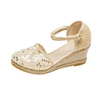 Espadrillas estive casual da donna con zeppa e cinturino alla caviglia | Eleganti sandali con zeppa in pizzo regolabile con cinturino alla caviglia per donne feste estive migliorano la postura