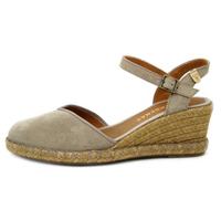 Espadrillas in Pelle Camoscio Beige Zeppa Media 6 cm VERBENAS
