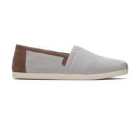 TOMS Alpargata 3.0 Vegano Pelle Bordo Slip On Espardrilles Grigio Uomo UK 7 - 12
