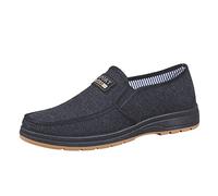 Espadrilles - Pantofole da uomo, in rete, con mocassini classici, piatti, in tela, antiscivolo, per il tempo libero, leggere, leggere, traspiranti, casual, penny, 5 Nero, 40 EU