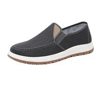 Espadrilles - Pantofole da uomo, in rete, con mocassini classici, piatti, in tela, antiscivolo, per il tempo libero, leggere, leggere, traspiranti, casual, penny, 9 nero., 38 EU