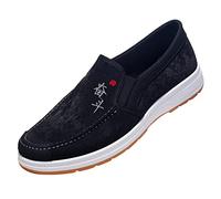 Espadrilles - Pantofole da uomo, in rete, con mocassini classici, piatti, in tela, antiscivolo, per il tempo libero, leggere, leggere, traspiranti, casual, penny, 3 nero, 41 EU