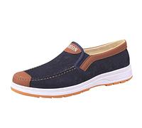Espadrilles - Pantofole da uomo, in rete, con mocassini classici, piatti, in tela, antiscivolo, per il tempo libero, leggere, leggere, traspiranti, casual, penny, 4 nero, 41 EU