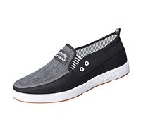 Espadrilles - Pantofole da uomo, in rete, con mocassini classici, piatti, in tela, antiscivolo, per il tempo libero, leggere, leggere, traspiranti, casual, penny, 2 nero., 41 EU