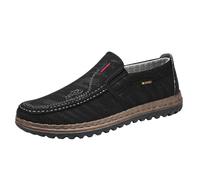Espadrilles - Pantofole da uomo, in rete, con mocassini classici, piatti, in tela, antiscivolo, per il tempo libero, leggere, leggere, traspiranti, casual, penny, 7 nero., 43 EU
