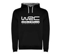 España Felpa con cappuccio nero bicolore con logo WRC World Rally Championship uomo taglia S M L XL XXL, nero, M