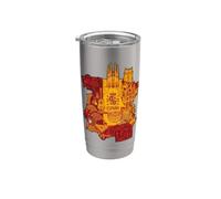 España Spagna Mappa Luoghi d'interesse Sagrada Familia Graphic Design Bicchiere termico in acciaio inox doppia parete