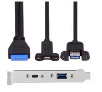 Espansione porta USB 3.1 posteriore da 5 Gbps da 20 pin a TYPE-C femmina e cavo dati 3.0 con cornice sullo chassis del computer
