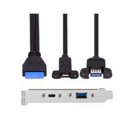 Espansione Porta USB 3.1 Posteriore da 5 Gbps da 20 Pin un TYPE-C Femmina e Cavo Dati USB 3.0 Femmina con Cornice Sul Telaio del Computer