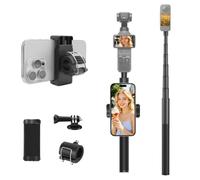 Espansione Telefono Clip Montare compatibile con DJI Osmo Pocket 4/3, 51" Selfie Bastone 1/4'' Palo Adattatore & Parte Anteriore Smartphone Supporto compatibile con Insta360 X5-X Creator Combo