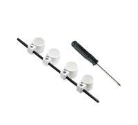 Espansore Dita Regolabile per Chitarra e Ukulele, Allenatore Forza | Materiale Abs Bianco, Quattro Protezioni, Asta di Supporto e Cacciavite, Aiuta ad Allungare le Dita e Ridurre Dolore