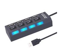 Espansore multiplo adattatore hub multi splitter USB 20 a 7 porte con interruttore compatibile con il dispositivo PC portatile(4 port Black)