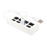 Espansore Porta USB, Splitter USB 2.0 a 4 Porte con indicatore LED Individuale e Interruttore, estensore ad Alta velocità multiporta USB Splitter per PC Laptop Teksome