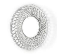 ESPEJO 50X8X50 CRISTAL/MIMBRE BLANCO