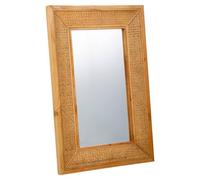 Espejo De Pared De Madera Y Rejilla