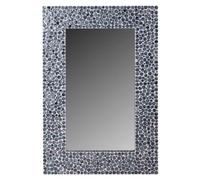 Espejo Rectangular De Madera Acabado En Capiz Negro