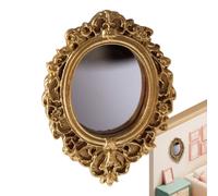 Espejo Vintage De Pared,Estética Rús Tica Elegante De Re Sina,D Ecoraci Ón De Hogar Con E Spejo Re Dondo | Para Salón, Dormitorio, Apartamento, Oficina, Mujeres