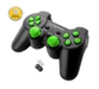 Esperanza EGG108G Wireless Gamepad 2,4Ghz PS3/PC USB Gladiatore Nero/Verde