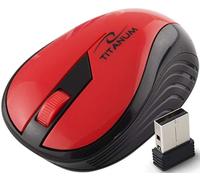 Esperanza Titanum Wireless mouse RF Wireless Ottico 1000 DPI Mano destra Nero, Rosso