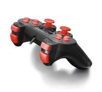 Esperanza WARRIOR - Gamepad per PS2 / PS3 / Computer/PC con vibrazioni, joystick, plug and play, colore: Rosso