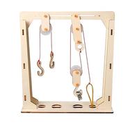 Esperimenti scientifici per bambini, sistema di pulegge in legno fai da te STEM Kit scientifico per costruire il tuo modello di gru con pulegge fisse e mobili, progetto educativo di fisica per ragazzi