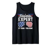 Esperto di fuochi d"artificio If I Run You Run Funny USA 4 luglio Canotta
