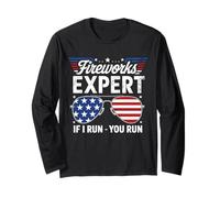 Esperto di fuochi d"artificio If I Run You Run Funny USA 4 luglio Maglia a Manica