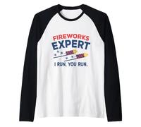 Esperto di Fuochi d'Artificio Capodanno Razzo San Silvestro Maglia con Maniche Raglan