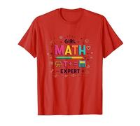 Esperto di Matematica Ragazza: Empowerment STEM colorato Maglietta, Uomo, Rosso, XXL