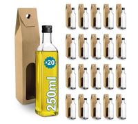Espirito Rebelde 20 bottiglie in vetro, 250 ml, con tappo a vite, nero + 20 scatole, olio di oliva, aceto, alcool, salse, olio