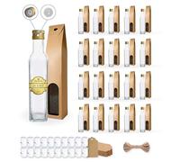 Espirito Rebelde 20 bottiglie in vetro da 500 ml con tappo a vite dorato con beccuccio versatore + 20 scatole + 20 sigilli + 20 etichette Kraft + spago - olio d'oliva, aceto, alcool - olio di vetro