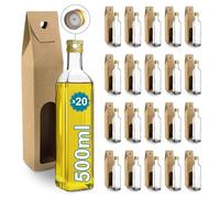 Espirito Rebelde 20 bottiglie in vetro da 500ml con tappo a vite dorato con beccuccio versatore + 20 scatole - Olio d'oliva, Aceto, Alcool - Oliera in vetro