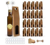 Espirito Rebelde 20 bottiglie in vetro scuro 250 ml con tappo a vite dorato con beccuccio versatore + 20 scatole + 20 sigilli + 20 etichette Kraft + spago - olio d'oliva, aceto, alcool - oliera