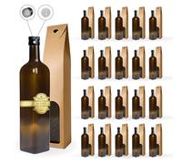 Espirito Rebelde 20 bottiglie in vetro scuro da 500 ml con tappo a vite nero con beccuccio versatore + 20 scatole - Olio d'Oliva, Aceto, Alcool - Oliera in vetro