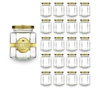 Espirito Rebelde 20 Vasetti di Miele Esagonali 180ml con Coperchio | Ideali per la Conservazione di Miele, Marmellata, Spezie, Yogurt | Bomboniere di Matrimonio