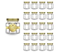 Espirito Rebelde 20 Vasetti di Miele Esagonali 60 ml con Coperchio - Piccoli Barattoli per Miele, Marmellata e Confettura | Bomboniera