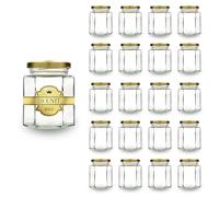 Espirito Rebelde 20 Vasetti di Miele Esagonali 80ml con Coperchio | Ideali per la Conservazione di Miele, Marmellata, Spezie, Yogurt | Bomboniere di Matrimonio