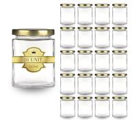 Espirito Rebelde 20 vasetti di vetro quadrati per spezie, 212 ml, con coperchio, barattoli portaoggetti da cucina, spezie, marmellata, yogurt