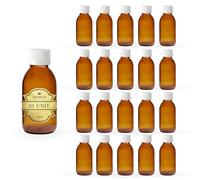 Espirito Rebelde 20 x Flacone Vuoto in Vetro Ambrato da 100 ml con Coperchio in Plastica - Flacone per Oli Essenziali, Cosmetici, Prodotti da Laboratorio, Farmaci - Aromaterapia