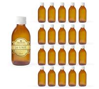 Espirito Rebelde 20 x Flacone Vuoto in Vetro Ambrato da 200 ml con Coperchio in Plastica - Flacone per Oli Essenziali, Cosmetici, Prodotti da Laboratorio, Farmaci - Aromaterapia