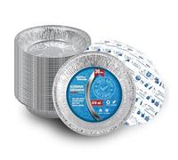 Espirito Rebelde Set di 30 vassoi in alluminio con coperchio alimentare usa e getta, 670 ml, confezione per alimenti perfetta per barbecue, trasporto di cibo, cucina o congelamento