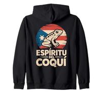 Espiritu del Coqui Boricua Pride Fun Bandiera Lo Spirito della Rana Felpa con Cappuccio