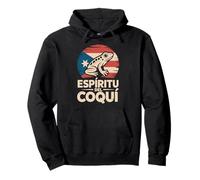 Espiritu del Coqui Boricua Pride Fun Bandiera Lo Spirito della Rana Felpa con Cappuccio