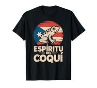 Espiritu del Coqui Boricua Pride Fun Bandiera Lo Spirito della Rana Maglietta