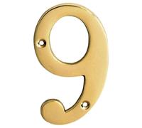 eSplanade 4"""" Brass House Hotel Door Number Plaque Numeric Numerical Digit 0-9 (9 (Nine))
