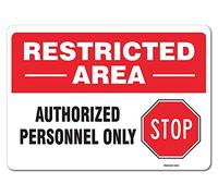 eSplanade - Adesivo per area limitata, con scritta "Authorized Personnel Only", facile da montare, resistente alle intemperie, inchiostro di lunga durata (dimensioni 25,4 x 17,8 cm)