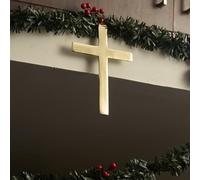 ESPLANADE Croce di Gesù Cristo in ottone - Santa Croce, idolo dall'aspetto antico, croce cristiana per preghiera, regali di Natale, decorazione per casa e ufficio, regali di inaugurazione della casa