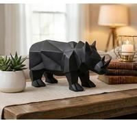 eSplanade Figurina in resina di rinoceronte | Oggetti decorativi - Decorazione per la casa | Nero - Lunghezza 25,4 cm